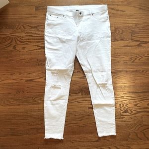 White cropped jeggings